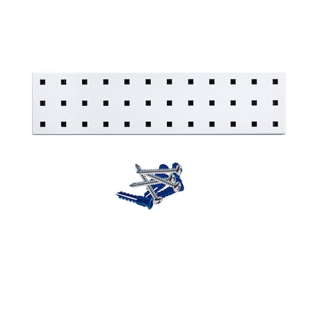 Triton Products (1) 18 In. W x 4.5 In. H White Epoxy 18-Gauge Steel Square Hole Pegboard Strip LBS-4W